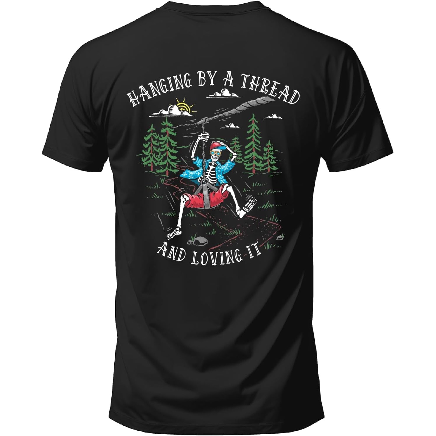 Outdoor Adventure Ziplines & Waterfall Puerto Vallarta - Camiseta gráfica con estampado de esqueleto