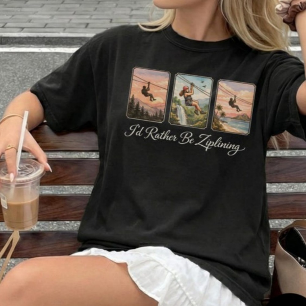Outdoor Adventure Ziplines & Waterfall Puerto Vallarta - Camiseta I'd Rather Be Ziplining, camiseta